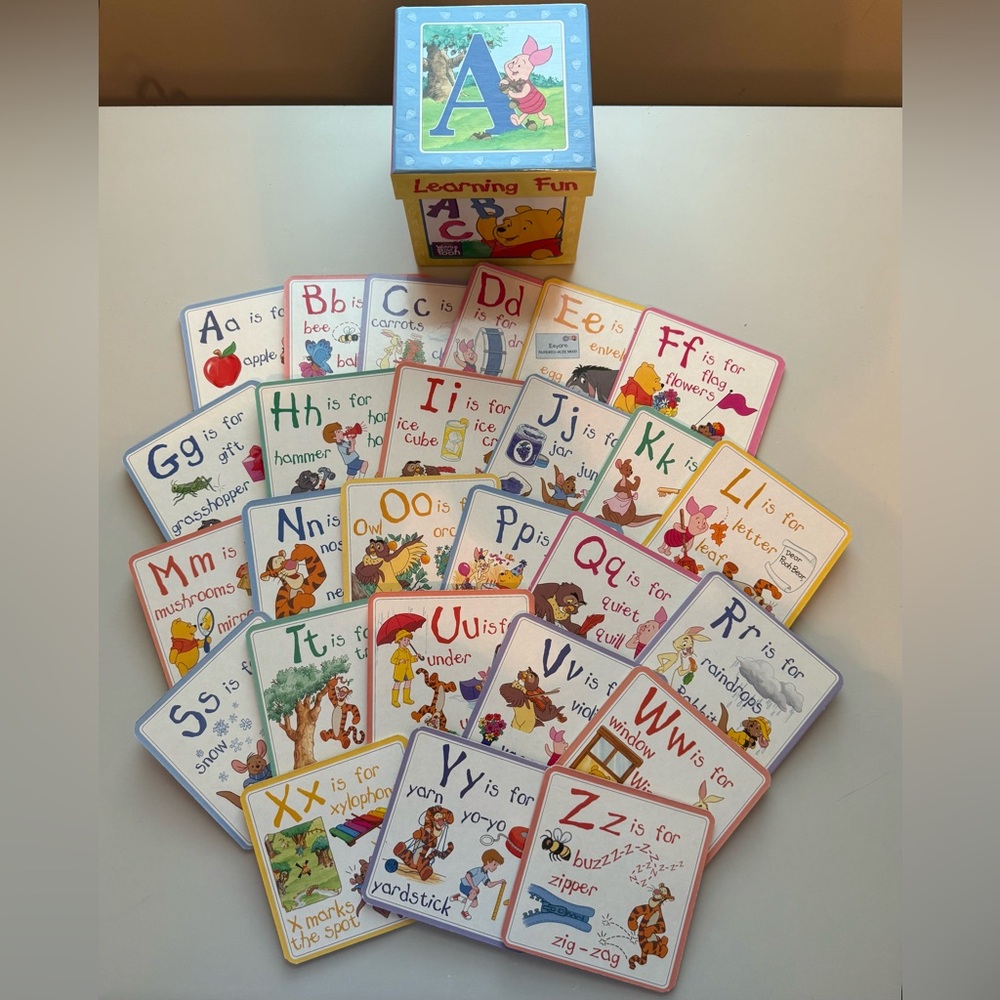 Vintage 2001 Winnie the Pooh Alphabet Learning Cards - Picture 2 of 16